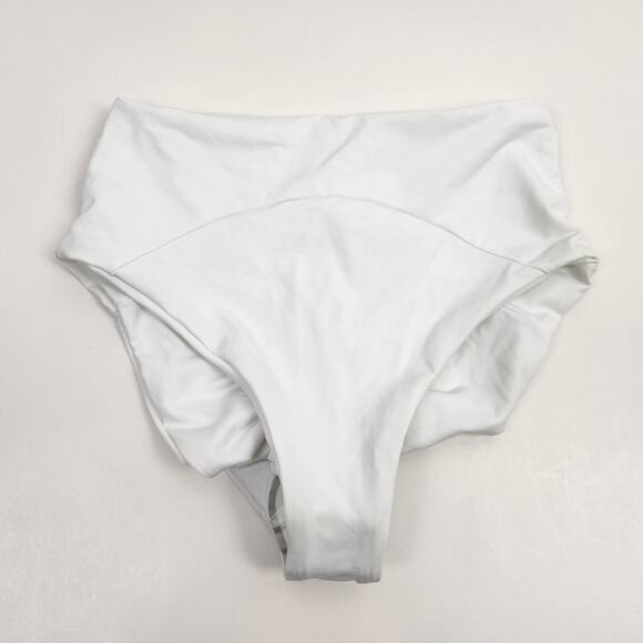 L*Space Luka Bikini Bottom Classic White Size XS Cutout High Rise - Picture 3 of 5